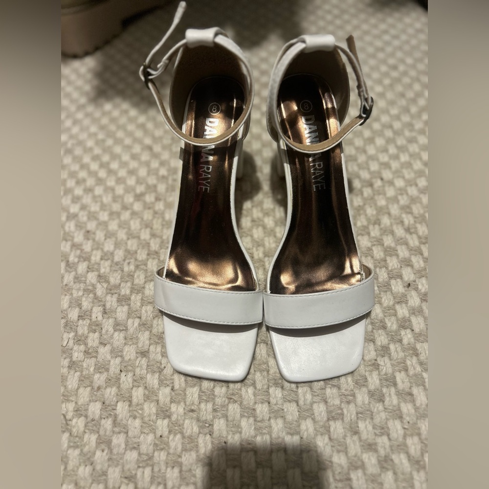 White Ankle Strap Heels